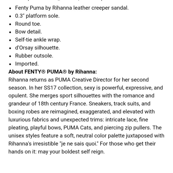 FENTY x PUMA Bow Creeper leather lace up sandals - Picture 3 of 5